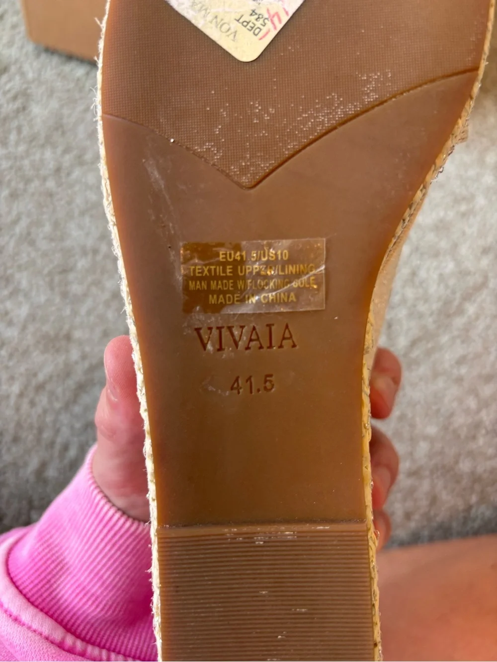 Vivaia Beige Knot Wedge Slide Sandals